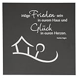 Butzon & Bercker Schieferrelief Haussegen 30 x 30 cm – farbig bedruckte Schiefertafel mit irischem Segensspruch, dekoratives christliches Geschenk zum Aufhängen, inkl. Geschenkverpackung