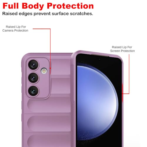Image of amazon basics Mobile Cover for Samsung Galaxy S23 FE 5G | Full Camera Protection | Liquid Silicon Case | Flexible Bumper Case for Samsung Galaxy S23 FE 5G (Purple)