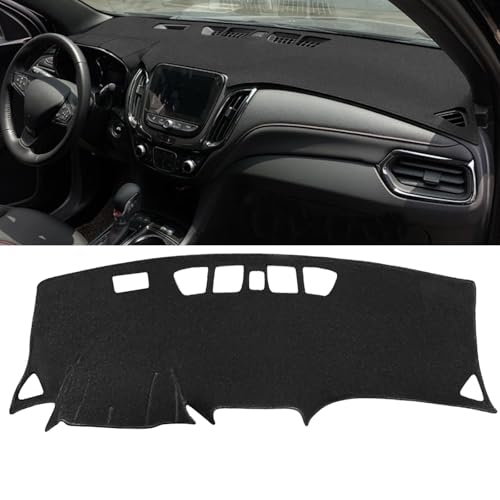 Yiz Dash Cover Mat Pad Custom Fit for Chevy Chevrolet Equinox w/Forward Collision Alert 2018 2019 2020 2021 2022 2023 2024 Dashboard Cover Pad Cap Carpet (Black) Z10B