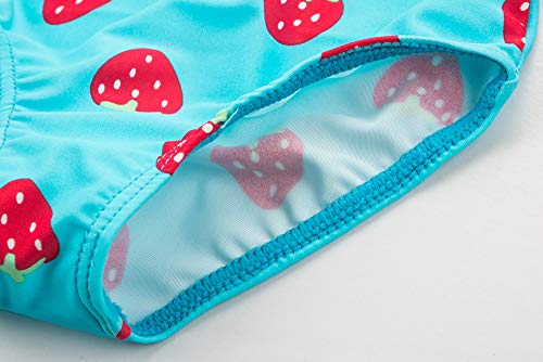 Acqua di Mare Maiô Bebê Menina Manga Longa Proteção UV 50 (BR, Idade, 12 Meses, Morango)