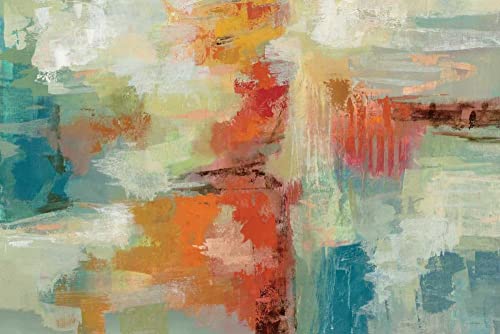 Toile encadrée récif de corail de Silvia Vassileva | Tableau abstrait haut de gamme 75x114cm