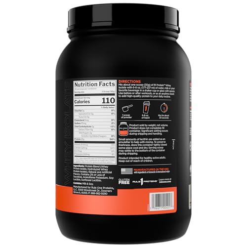 Image of Rule1 Rule 1 R1 Protein Whey Isolate - with 25g Protein 6g BCAA Exclusively from Isolated Hydrolyzed Sources for Workout Recovery (2 Pounds, Vanilla Crme).