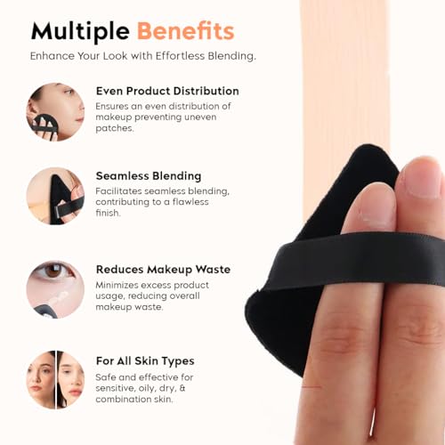 Image of Gleva Makeup Sponge & Foundation Brush Set, 2 Pcs Soft Powder Puffs & Hexagon Brush for Blending Liquid, Cream & Powder Foundation, Reusable Beauty Tools for Smooth & Flawless Finish