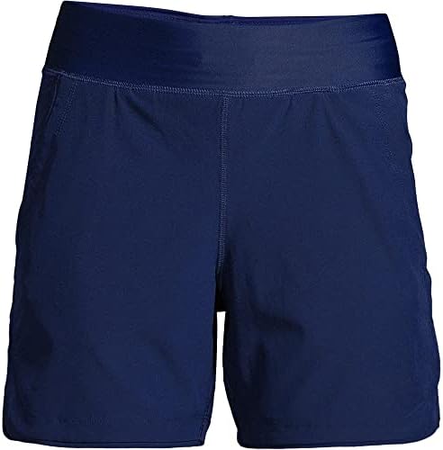 Lands' End Womens Comfort Waist 5in Swim Short Panty Deep Sea Navy Regular 14