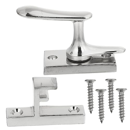 FUTUREORYY Cerrojo de Puerta de Metal Seguro Pasador de Aleación Resistente para Puertas de Madera Fácil Instalación para y Pestillo Multiusos Acabado Plateado