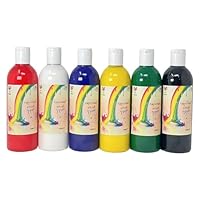 artcraft by anglo Permanent Fabric Paint Set in 6 Colours & 500ml White Textile Paints for Schools Supplies and Art & Craft Projects and Kids Craft Projects