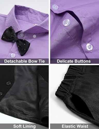 Image of A&J DESIGN 4pcs Baby & Toddler Suit, 12 Months - 5T, Shirt & Pants & Vest & Bow Tie