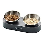 PETKIT Cat Bowls with Stand Tilted, 0 &15° Stainless Steel Elevated Cat Feeding Bowls for Cats and Small Dogs, Raised Cat Food and Water Bowls, Stress Free, Food Grade Material, Anti Slip None Spill