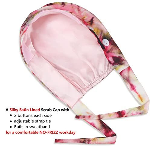 Image of ABAMERICA Working Caps with Button and Sweatband, Adjustable Working Hats for Women Men, One Size(Tie Back or Toggle)