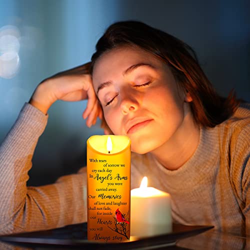 Gerrii Memorial LED Flameless Cardinal Candle for Loss of Loved One, Sympathy Gift, Bereavement Gift, Battery Operated, Multicolor, Plastic