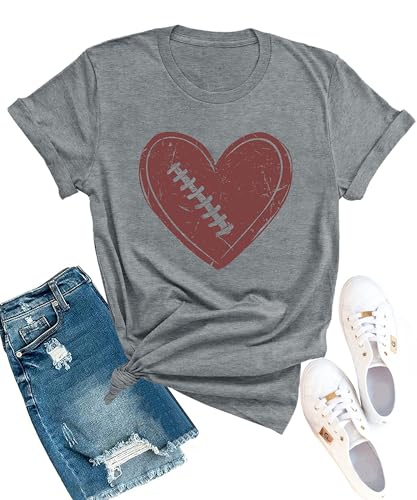 Football Mom Heart Graphic Tee