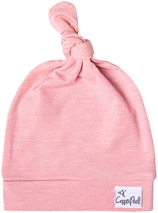 Copper Pearl Baby Beanie Hat Top Knot Stretchy Soft Darling