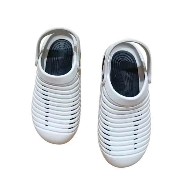 Image of Casual Slingback Clogs for Men with EVA Sole | Lightweight, Breathable Slip-On Footwear | All-Day Comfort for Indoor & Outdoor Use White