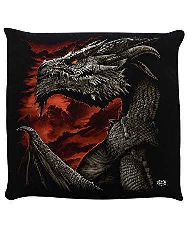 Spiral Majestic Dragon Cushion Black 40x40cm