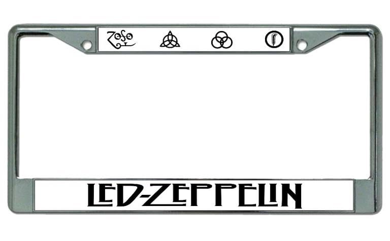 212 Main LPO3725 6 x 12 in. Led Zeppelin Logo Chrome License Plate Frame