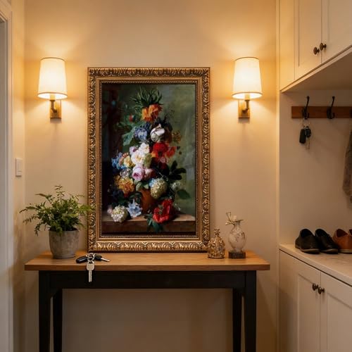 Impression sur toile fleurs vase Jan Van Huysum tableau marbre 30x45cm - 4