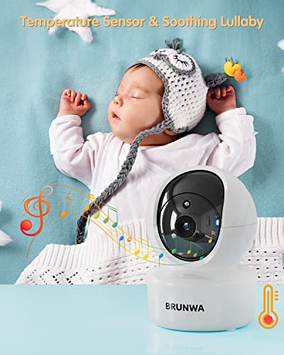 Brunwa Baby-Monitor-With-Camera And Audio 3.5" Screen Video Baby Monitor, Two Way Talk And Remote Camera, Night Vision And 960Ft Range. (White) #TOP5