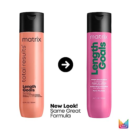 Matrix Length Goals Shampoo And Conditioner Set For Extensions | Softens & Nourishes Hair | Paraben Free | Detangling | For Natural Hair, Hair Extensions & Wigs | Packaging May Vary | 10 Fl. Oz. #TOP1