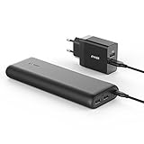 IceFox Anker PowerCore 20100mAh externer Akku Power Bank mit Anker 24W 2-Port Wand USB Ladegerät...
