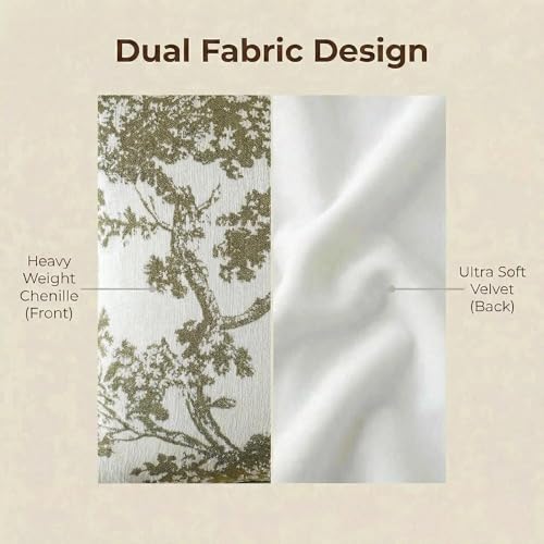 Floral 12x20 inch 30x50 cm Lumbar Pillow Covers Set of 2, French Vintage Woven Jacquard Decorative Accent Pillow Cases for Couch, 430GSM Thick Chenille & Luxury Velvet, Olive Green by Mantle & Mason - Image 5