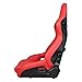 IKON MOTORSPORTS, Universal Bucket Racing Seat Left Driver Side with Dual Slider, Red PU Leather Reclinable