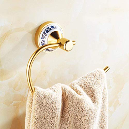 GZZ anneau de serviette de bain continental rétro doré pour toilette et salle de bain