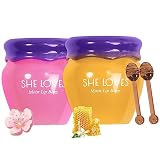 2pcs Bee Balm Lip Balm Honey Pot, Honey & Sakura Lip Balm Propolis Lip Mask Moisturizing Prevention