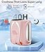 AI Portable Waist Fan, 6-Speed 16000RPM Strong Turbo Airflow, 40H Max Cooling Battery Powered Personal Fan Rechargeable, Hands-Free for Work, Outdoor, Travel, Gift for Women - Pink