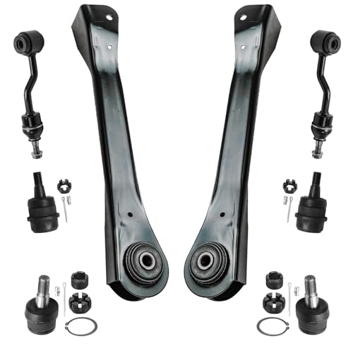 Image of Detroit Axle - 8pc Front End Suspension Kit for 1996 1997 1998 Jeep Grand Cherokee 2 Upper Control Arms 4 Upper & Lower Ball Joints 2 Sway Bar Links Replacement