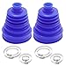 Zreneyfex 2Pcs Blue Silicone CV Joint Boot Kit, Universal Automotive CV Boots, 5 Inch 125-130 Mm Height Constant Velocity Joint Boots Set with Stainless Steel Clamps