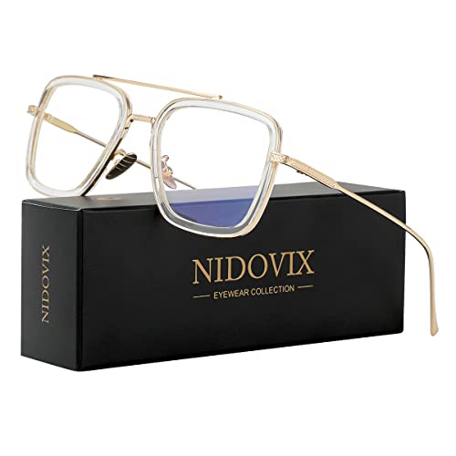 Image of Tony Stark Style Blue Light Blocking Glasses for Men Women, Iron Man and Spider-Man Computer Gaming Glasses