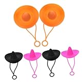 SOPOTUTU 6個シリコン製カウボイハット型ストローチップカバー 防塵 密封設計で飲み物の飛び散り防止 タンブラー対応の再利用可能なストロー