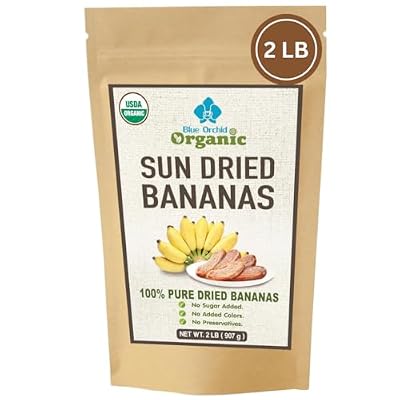 Organic Sun Dried Bananas Value Pack - No Sugar Added - No Preservatives - Unsulfured - Soft and Chewy Little Bananas - Thai Natural Fruit Snacks - 2 LB