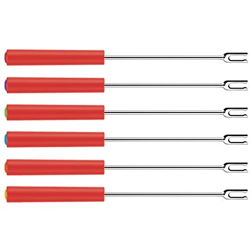 Conjunto Fondue Inox com Base Giratória 23 Peças Vermelho, HH7879A-VM, Euro Home