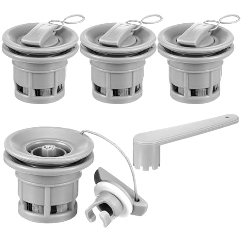 Fiwochic 4 Pack Boat Air Valve Kayak Plugs Replacement Inflatable Boat Valve Gaskets Dual Seal Spiral Air Plugs Replacement for Kayak Canoe Inflatable Boats Dinghy