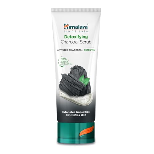 Himalaya Detoksykacyjny Peeling Węglowy (Charcoal Scrub), Mieszanka Aktywowanego Węgla Drzewnego, Kokosa i Zielonej Herbaty, 75 ml