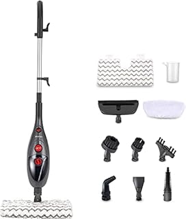 Steam Mop,Moolan 12-in 1 Multipurpose 1300W Floor Steamer,Detachable Handheld Steamer for Cleaning,180° Swivel Hardwood Laminate Tiles Porcelain Carpet Cleaner with Dual-sided Dirt Grip Pads for Home Use