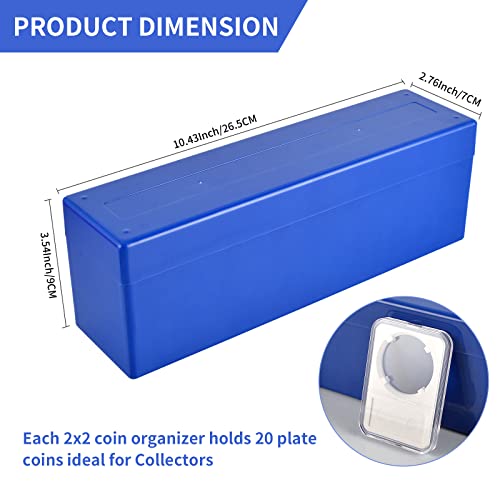 4 Pieces 2X2 Coin Storage Box Coin Slab Storage Box Coin Storage Boxes For Coin Collectors Plastic Single Row Coin Storage Box For Plastic Coin Collection Office School Home Bank Supplies #TOP1