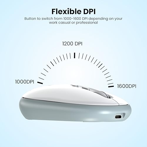 Portronics Toad II Bluetooth Mouse, with Bluetooth 5.0 & 2.4 Ghz Dual Wireless Connectivity, Rechargeable Battery, Adjustable DPI up to 1600 Compatible with Laptop, MacBook, PC (Grey) 8 41EdmE56uJL