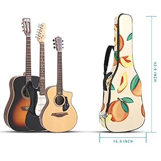 Housse étanche pour guitare acoustique avec double bandoulière et poche Motif pêche Orange, Multicolore 01., 42.9×16.9×4… - Les Beatles, Paul McCartney, John Lennon, RIngo Starr, George Harrison Housse étanche pour guitare acoustique avec double bandoulière et poche Motif pêche Orange, Multicolore 01., 42.9x16.9x4… – Image 5