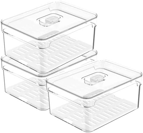 Kit 3 Organizador Clear Fresh Geladeira Empilhável 2,2L