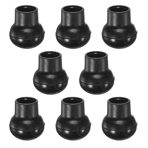 Image of M METERXITY 8-Pack Chair Leg Floor Protectors, 0.55 inch-0.75 inch Elastic Rubber and Plastic Round PTFE Furniture Pads for Chairs /Tables in Hardwood Floors /Tile Floors, Leg Covers [Black]