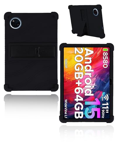 Étui silicone antichoc yystao Tab A9+ avec support ajustable pour DOOGEE Tab A9 Pro+ 2025 noir