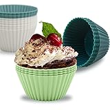 24 Pack Silicone Baking Cups Reusable Muffin Liners Non-Stick Cup Cake Molds Set Cupcake Silicone Liner Standard Size Silicone Cupcake Holder Silicon Cups for Baking Bpa Free (4 Colors)