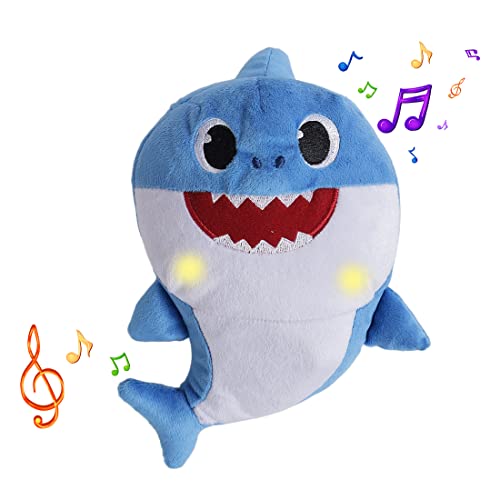 Image of Pinkfong Baby Shark Plush Sing and Light up Plush Toy 12 Inch Daddy Shark for The Kids of 1 Year and Above, White, (BS60007)