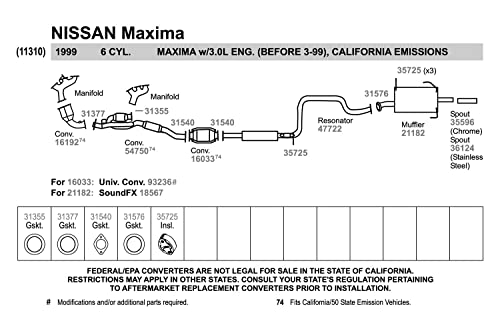 Walker SoundFX 18567 Direct Fit Exhaust Muffler 2" Outlet (OD) for Nissan Maxima by Walker - Image 5