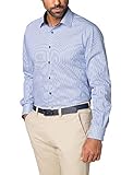 Bügelfrei eterna Modern Fit Langarmhemd Citystreifen blau weiss 8992-16-X14P (45), Größe 45, Farbe Blau