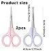 2 Pcs Eyebrow Scissors for Women Curved Craft Scissors Beauty Stainless Steel Trimming Brow Cutter for Facial Hair, Beard, Ear, Nose, Moustache