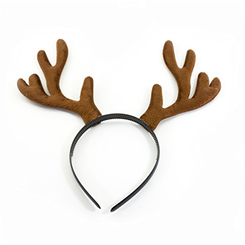 Oblique Unique® Rentier Geweih auf Haarreif I Elchgeweih I Rehkostüm I Fasching Karneval Party Verkleidung