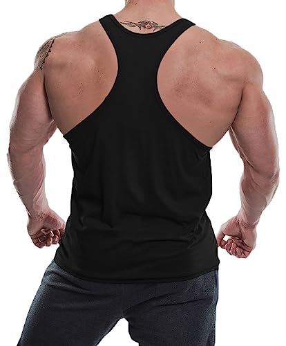 Image of The BLAZZE B8006 Men's Cotton Sleeveless Racer Y Back Yoga T-Shirt for Men